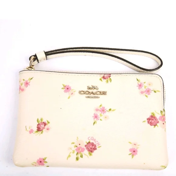 Coach Cream Wristlet with Pink Floral Design - Picture 5 of 5